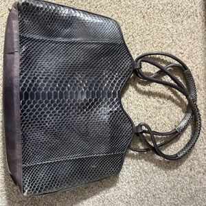 Elegant Black Snakeskin Tote Bag
